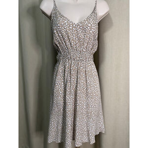 Women's SHEIN Beige Floral Print Sleeveless Dress Size L